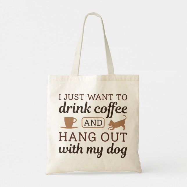 Bolso De Tela Café Y Perro (Reverso)