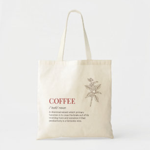 Bolso De Tela Cafeína divertida Definición de diccionario Café i