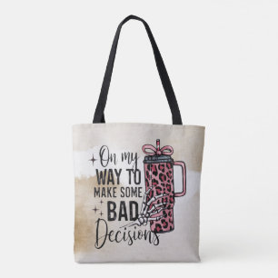 Bolso De Tela Cafeína y Tote de huesos