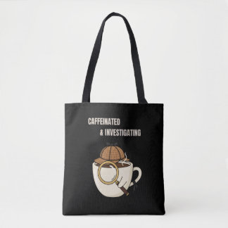Bolso De Tela Caféinado e Investigando | Libro de Misterio Acoge