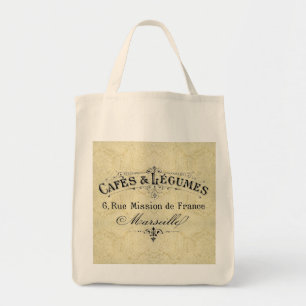 Bolso De Tela Cafés y tote franceses del ultramarinos de las