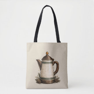 Bolso De Tela Cafetera de Esmalte Vintage