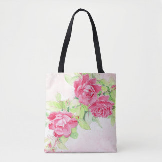 Bolso De Tela Cafetería Rosas
