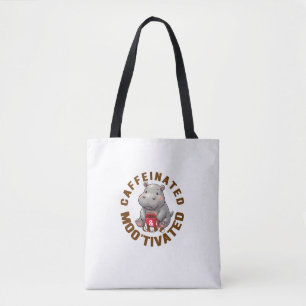 Bolso De Tela Caffeinated & Moo'motivated Funny Moo-Deng, Love,