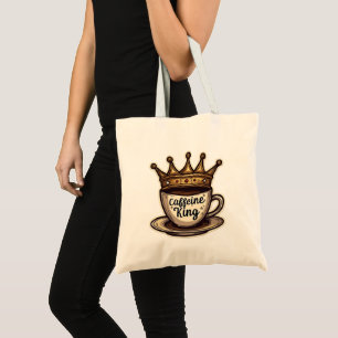 Bolso De Tela Caffeine King - Coronado Por El Café