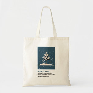 Bolso De Tela Caída de nieve y árbol de pino