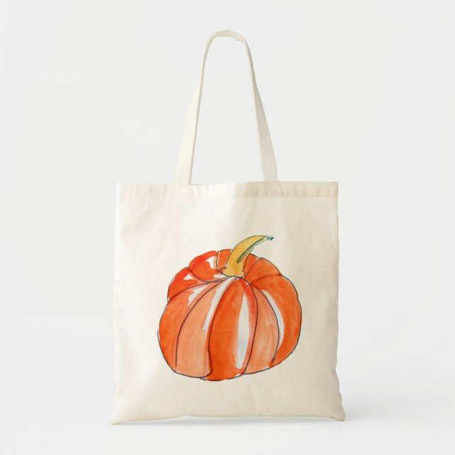Bolso De Tela Caída vegetal del otoño de la calabaza linda (Frente)