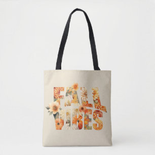 Bolso De Tela Caídas vibraciones acuarela flores silvestres hoja