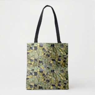 Bolso De Tela Caimán Cocodrilo Dragón Cuero Amarillo Verde