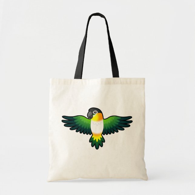 Bolso De Tela Caique/Lovebird/Pionus/loro del dibujo animado (Frente)
