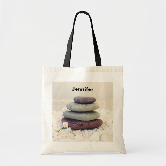 Bolso De Tela Cairn meditativo de piedras apiladas (Frente)