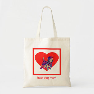 Bolso De Tela Cairn Terrier Dog Silhouette Red Best Dog Mom