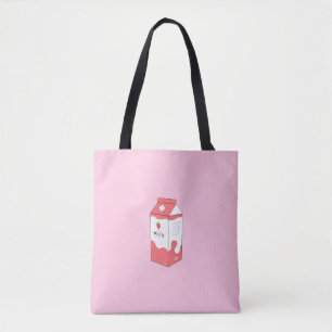 Bolso De Tela Caja de Leche de Fresa