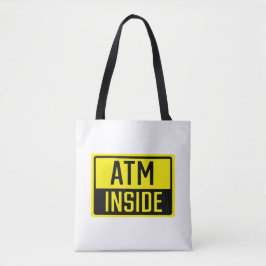 Bolso De Tela Cajero automático interno Rótulo Tote Bag