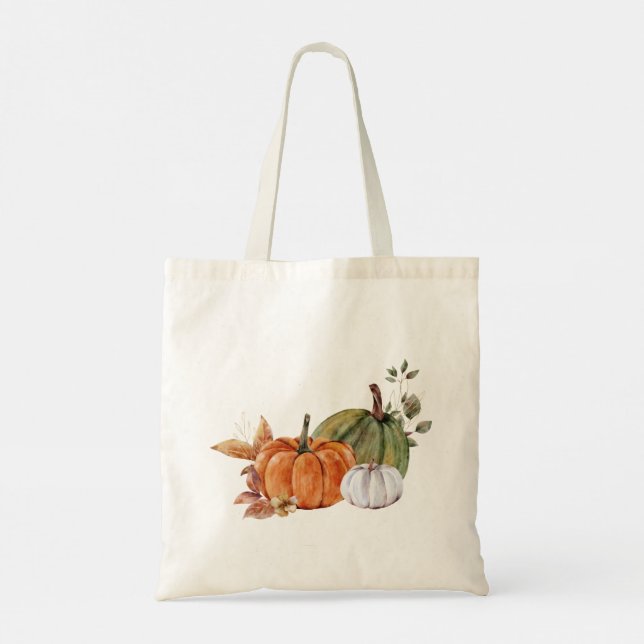 Bolso De Tela Calabaza acuática y hojas de otoño (Reverso)
