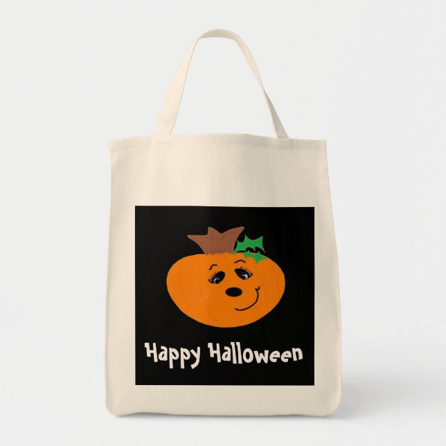 Bolso De Tela Calabaza Astuta (Frente)