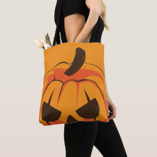 Bolso De Tela Calabaza Clásica de Halloween Jack O Lantern