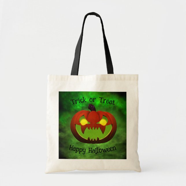 Bolso De Tela Calabaza de Halloween de mal gusto (Frente)