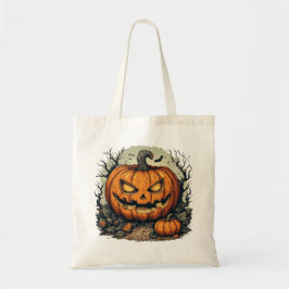 Bolso De Tela Calabaza de Halloween en una