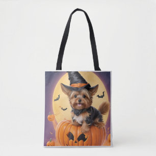 Bolso De Tela Calabaza de Halloween en Yorkshire terrier