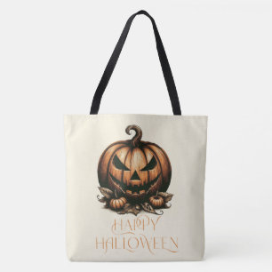 Bolso De Tela Calabaza de Halloween feliz