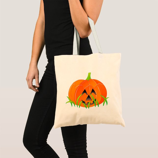 Bolso De Tela Calabaza de Halloween linda Jack-O-Lantern (Subido por el creador)