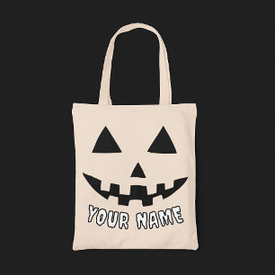 Bolso De Tela Calabaza de Halloween Personalizada con Nombre en 