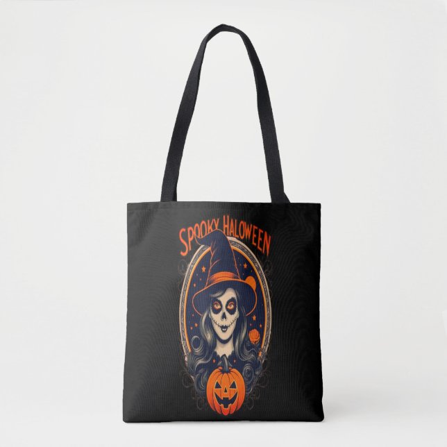 Bolso De Tela Calabaza de Halloween Spooky (Anverso)