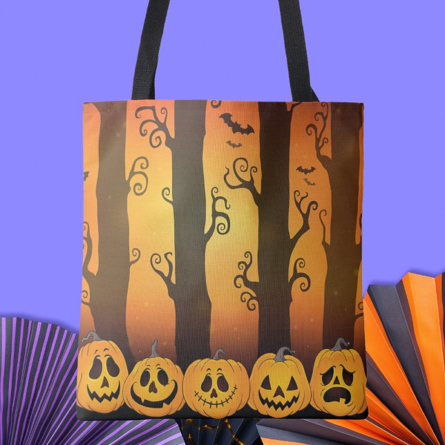 Bolso De Tela Calabaza de Jack O Lantern de Halloween linda (Subido por el creador)