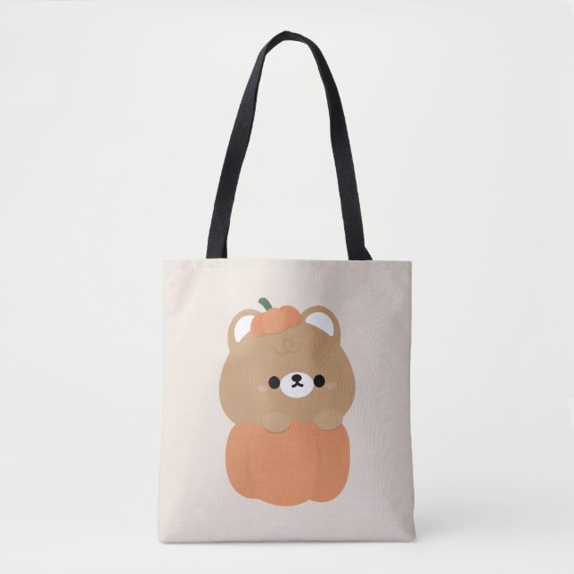 Bolso De Tela Calabaza de oso marrón (Anverso)