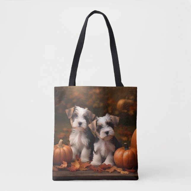 Bolso De Tela Calabaza deslumbrante Otoño más Terrier (Anverso)