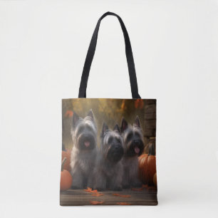 Bolso De Tela Calabaza deslumbrante Skye Terrier Puppy Autumn