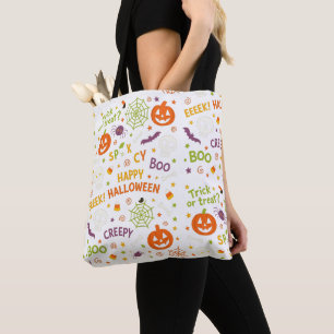 Bolso De Tela Calabaza espumosa y divertida - Colorido patrón de