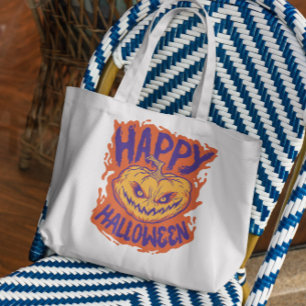 Bolso De Tela Calabaza feliz de Halloween