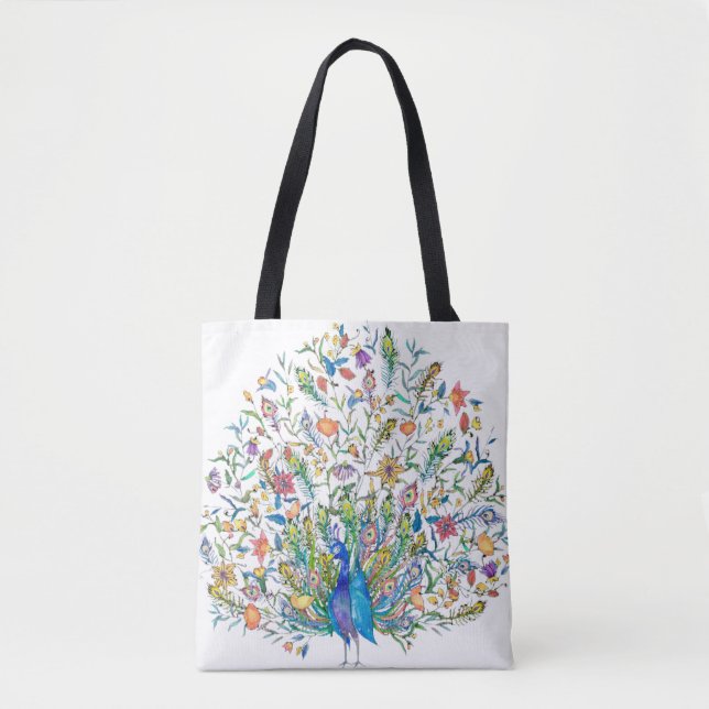 Bolso De Tela Calabaza floral acuática (Anverso)