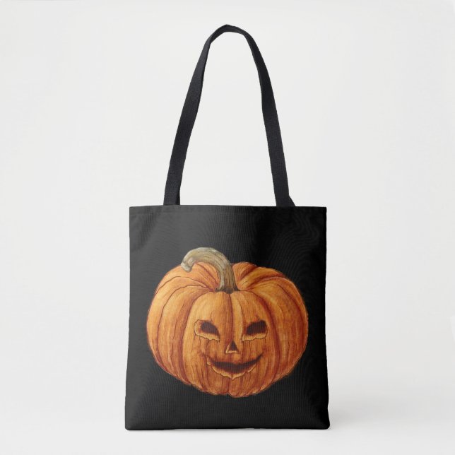 Bolso De Tela Calabaza grande y alegre (Anverso)