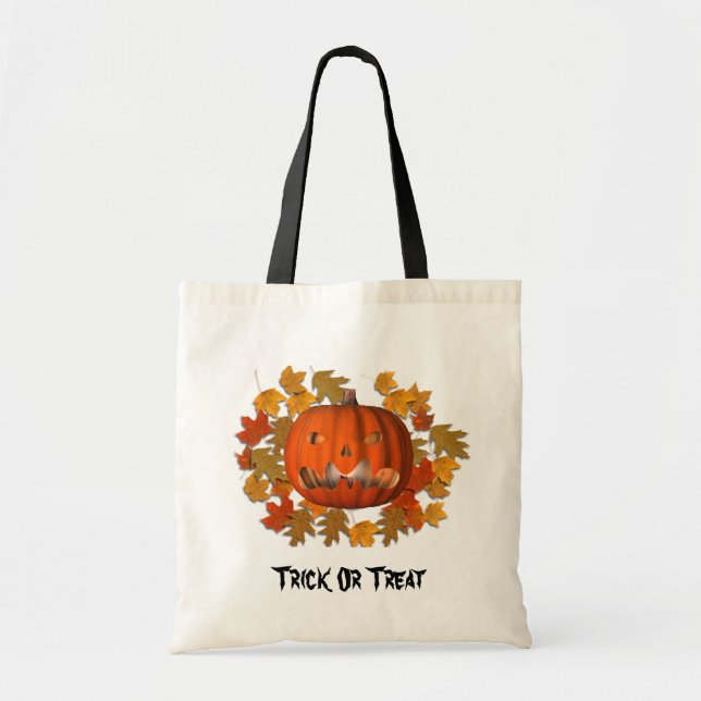 Bolso De Tela Calabaza Jack O Lantern Halloween Cute (Frente)