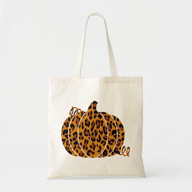 Bolso De Tela Calabaza leopardo / temporada de otoño (Frente)