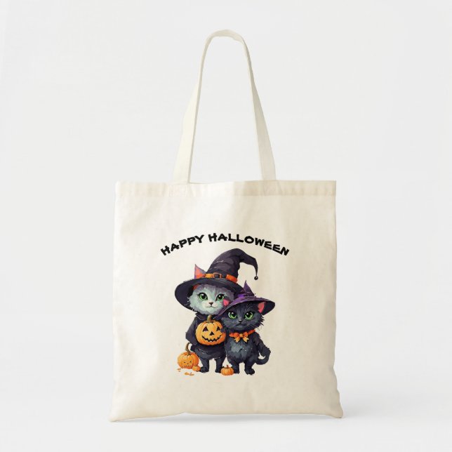 Bolso De Tela calabaza linda de Halloween y regalo para gatos ne (Frente)