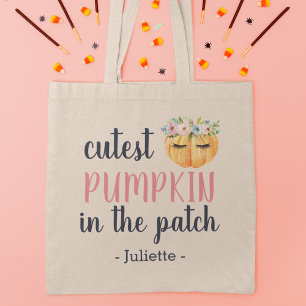 Bolso De Tela Calabaza más fina en el parche Niños personaliza