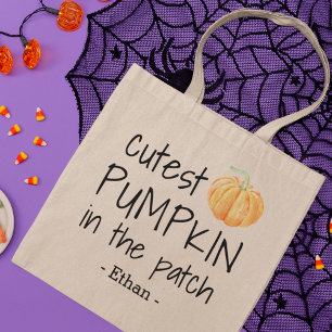 Bolso De Tela Calabaza más fina en el parche Niños personaliza