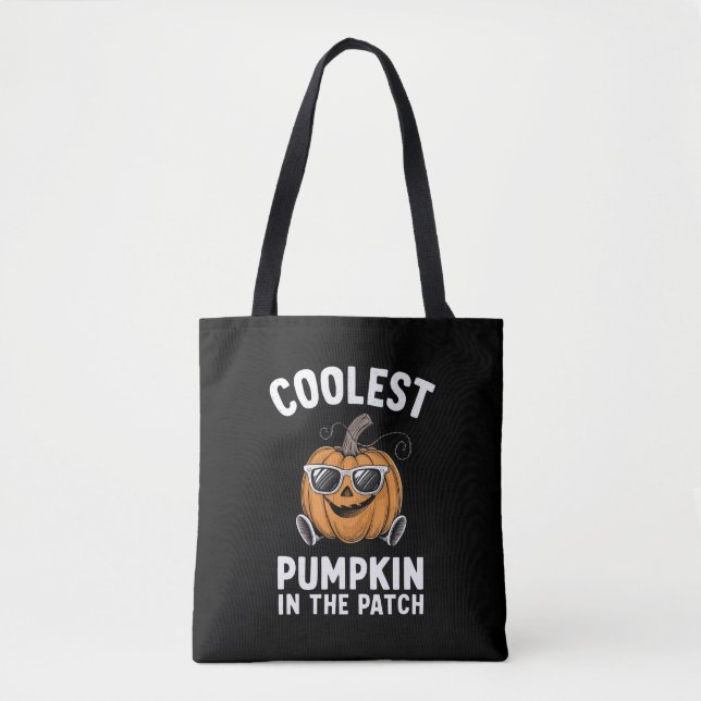 Bolso De Tela Calabaza Más Fría En El Parche Halloween (Anverso)