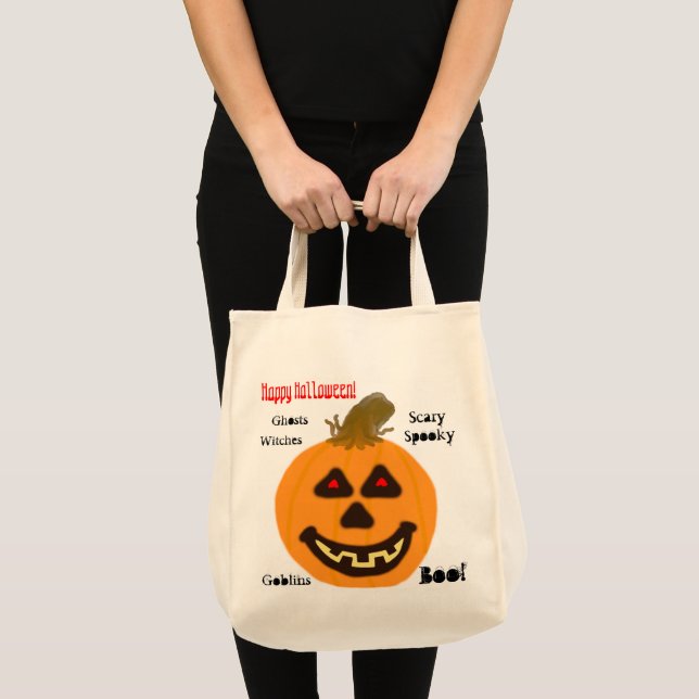 Bolso De Tela Calabaza Naranja de Halloween (Anverso (producto))