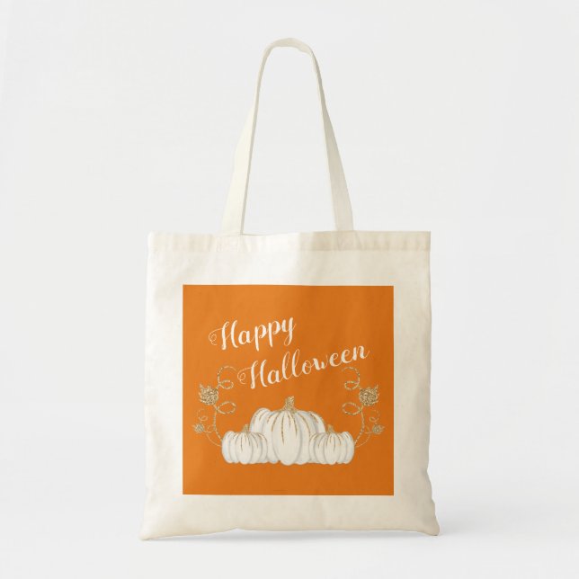 Bolso De Tela Calabaza Naranja dulce Halloween (Frente)