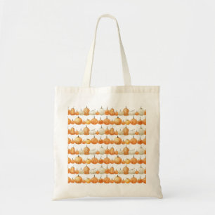 Bolso De Tela Calabaza otoñal: Patrón de Ilustracion acuarela
