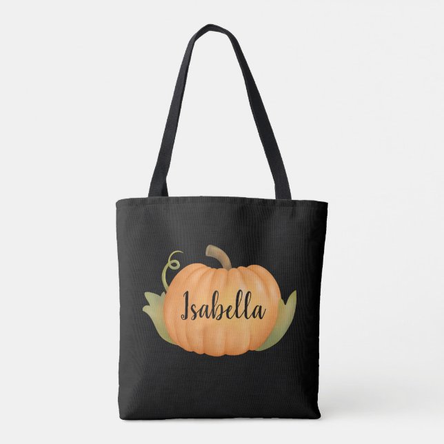 Bolso De Tela Calabaza otoñal personalizada (Reverso)