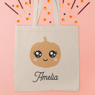 Bolso De Tela Calabaza personalizada Trick o Trete de Halloween