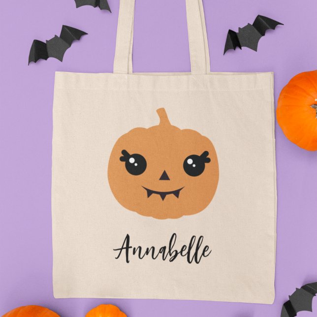 Bolso De Tela Calabaza personalizada Trick o Trete de Halloween (Subido por el creador)