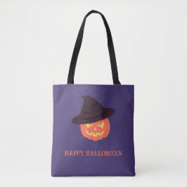 Bolso De Tela Calabaza retro feliz Halloween