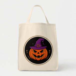 Bolso De Tela Calabaza Sonriente Bruja Sombrero Halloween 🎃
